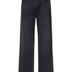 Jeans mit weitem Beinverlauf in Black Denim