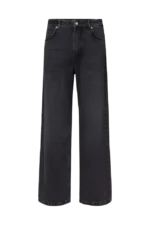 Jeans mit weitem Beinverlauf in Black Denim