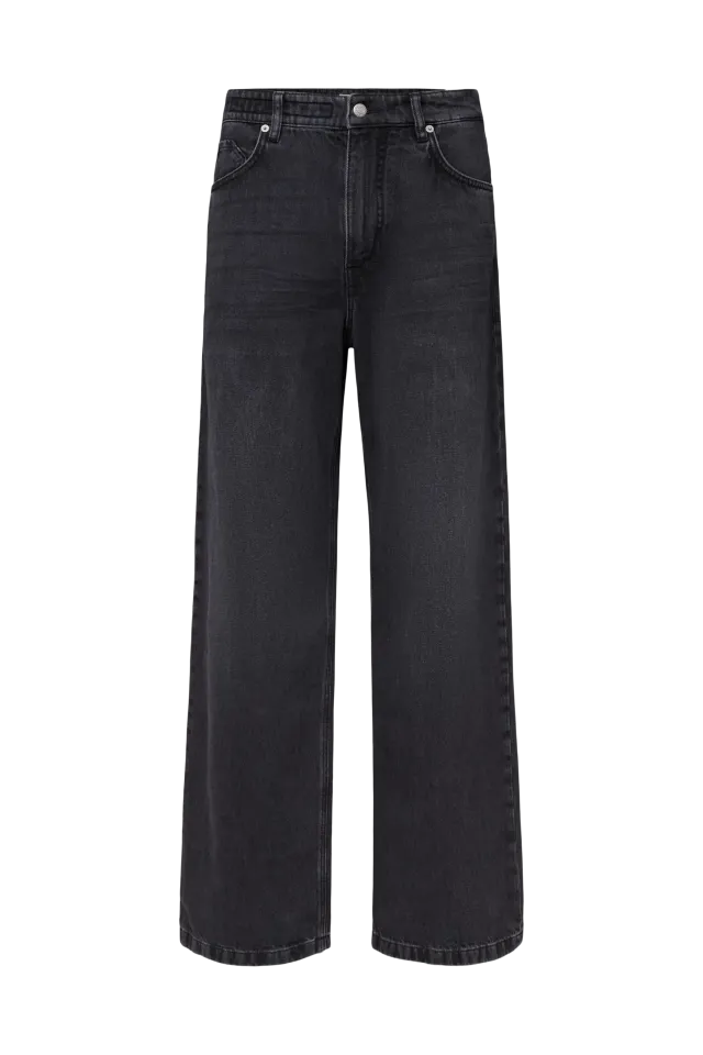 Jeans mit weitem Beinverlauf in Black Denim Jeans mit weitem Beinverlauf in Black Denim