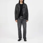 Klassische Bikerjacke in Leder g